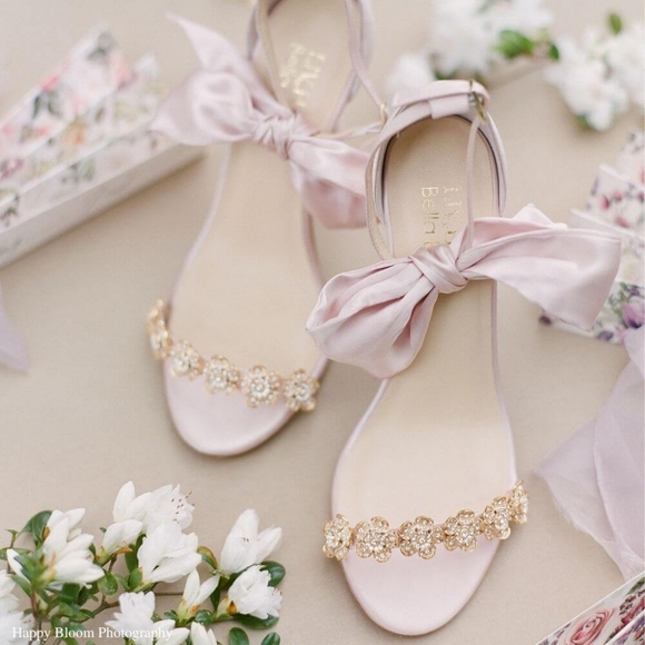 Bella Belle Shoes - Bella Belle Blush Pink Mariee Wedding/Evening Pink Heels Shoes With Bows